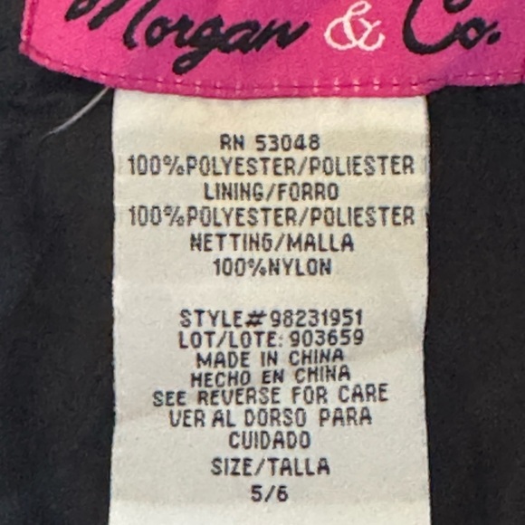 Morgan & Co. Strapless Black Dress with White Embroidery - Picture 5 of 8